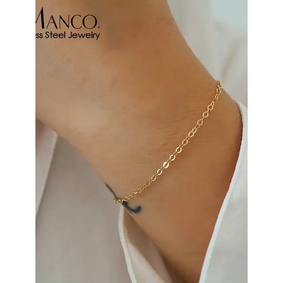 pulseira feminina pulseira EManco joias de aço titânio japonês coreano simples pulseira All-Match acessórios empilhament