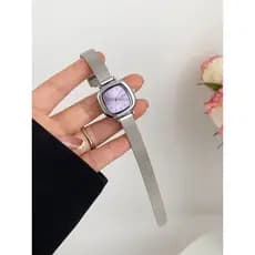 relogio feminino relogio feminino pequeno delicado Roxo Feminino Temperamento Retro High-End Local de Trabalho Pequeno C