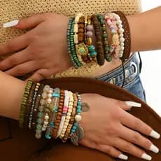 Homens pulseira feminina novo produto senhoras pulseira empilhada estilo boêmio pulseira