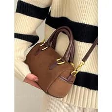 bolsa feminina bolsa transversal feminino Chen Mujia Bolsa Feminina 2026 Novo Estilo Retro Camurça Ombro Bolsa Mensageir
