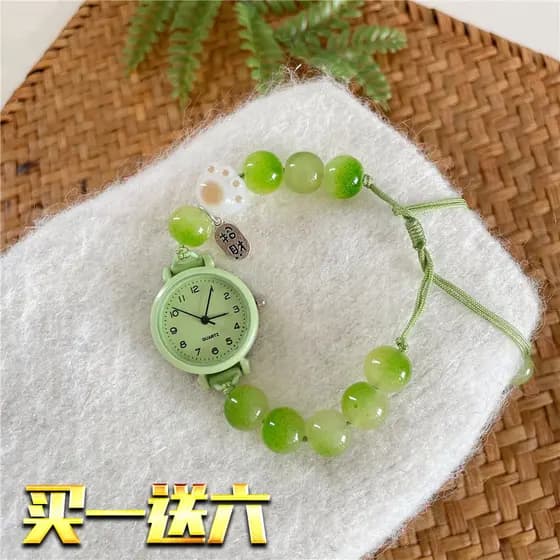 relogio feminino relogio feminino luxo Rel贸gio feminino verde pequeno fresco pulseira frisado Digital estudante j煤nior e