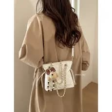 bolsa feminina bolsa transversal feminino Corrente de diamante High-End sentir balde saco feminino 2026 novo estilo vers