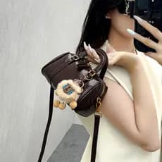 Bolsa bolsa feminina Luz de luxo óleo couro Retro travesseiro saco Mini bolsa feminina 2026 novo estilo nicho All-Match