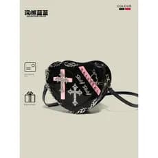 bolsa feminina Bolsa CASPER&amp;KEANU Nicho Design Bolsa exclusiva em formato de coração 2024 Novo estilo Cool y2k Hot G
