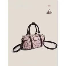 Bolsa bolsa feminina Amy Rabbit High-End Rosa Leopardo Estampa Travesseiro Bolsa Feminina Moda Commuter Bolsa Ombro Cros