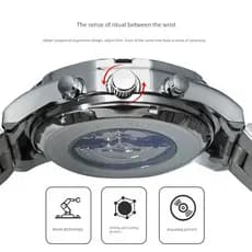 relogio masculino Swiss novo estilo automático puro relógio mecânico masculino turbilhão oco enrolamento automático nich