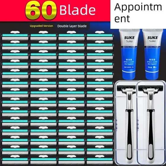 Universal para Gillette dupla camada cabeça de barbear Geely Manual lâmina de barbear 2 camadas titular faca barba