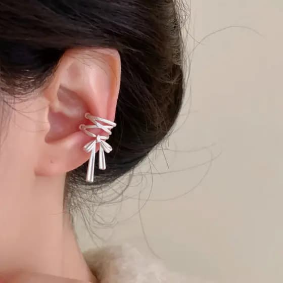 brinco de pressao feminino brinco feminino Estilo de balé arco clipe de orelha osso clipe sem piercing orelha feminino n