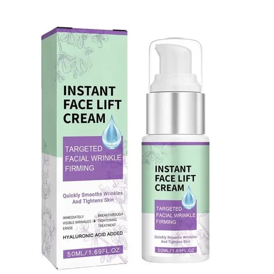 Creme Lifting Facial Instantâneo, Removedor de Rugas Instantâneo com Colágeno e Ácido Hialurônico para Rugas e Pele Flác