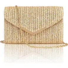 Bolsa de Mão Feminina Larcenciel, Elegante Bolsa de Noite Estilo Envelope com Corrente, Adequada para Casamentos, Bailes