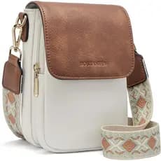 Bolsa Transversal Feminina BOSTANTEN, Carteira de Couro para Celular com Compartimentos para Cartões