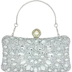 Bolsas de Mão com Strass MAIRLOM para Mulheres - Bolsa de Festa com Fecho de Pérola e Cristais para Casamento e Eventos