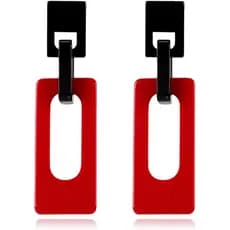 Brincos retangulares de acrílico em estilo boêmio, leves, retrô e minimalistas, para mulheres, brincos pendentes criativ