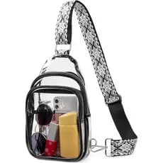 Bolsa Transparente CLUCI para Eventos em Estádios, Bolsa Transversal Transparente, Carteira Transparente