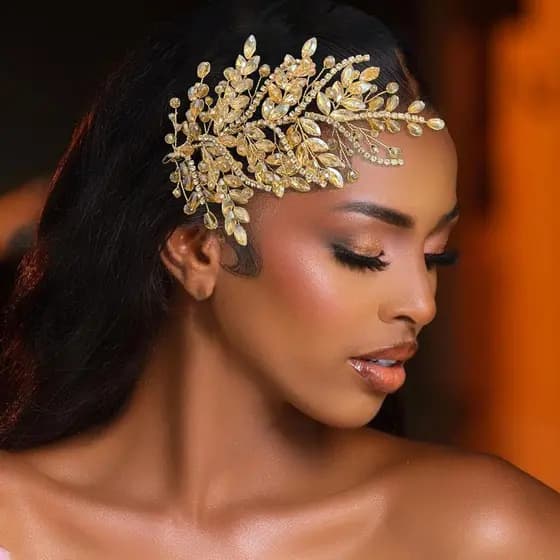 Acessório de cabelo para noiva, tiara de noiva, acessório de cabelo com strass, adequado para mulheres e meninas (cor ch
