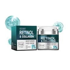 Creme Facial AMALIA com Retinol e Colágeno, Hidratante com 5% de Ácido Hialurônico, Fórmula Anti-Envelhecimento para Dia