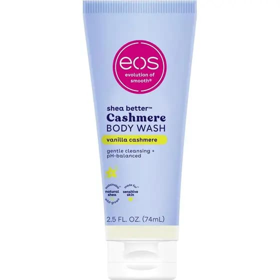 eos Travel Vanilla Cashmere Body Wash - Sabonete Líquido para Viagem, Hidratante, Produtos de Higiene Pessoal, Mini, Man