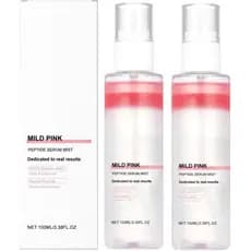 Sérum em Spray de Peptídeos Rosa, 100ML, Sérum em Névoa de Vidro Rosa para Hidratação, Firmeza e Uniformização do Tom de