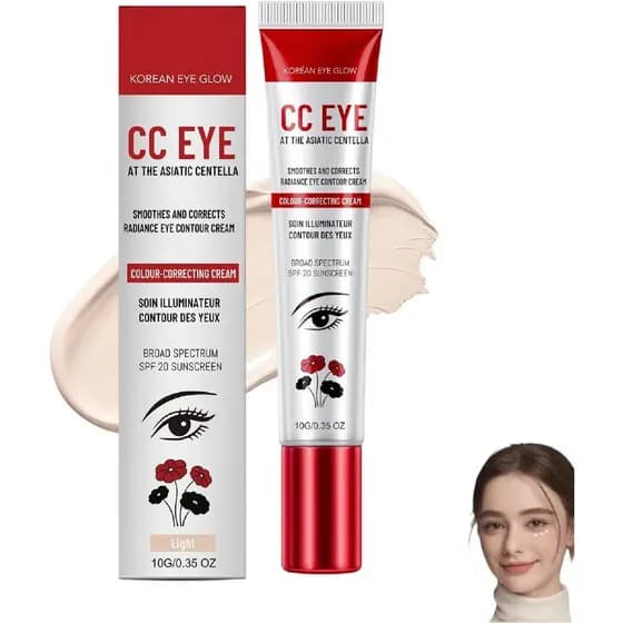 Creme para Olhos CC com Centella Asiática, Iluminador, Hidratante e Corretor, Creme para Olhos com Cor que Suaviza e Cor