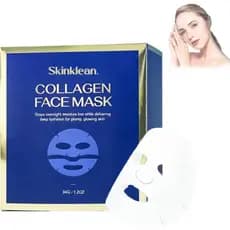 Máscara Facial de Colágeno Skinklean, Hidratação Profunda que Dura o Dia Todo, Máscara em Folha Antienvelhecimento Suave