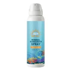 Pacote com 3 sprays de protetor solar FPS 50+ (3 x 120ml) - Proteção mineral UVA/UVB, proteção 360 graus °     Sistema d