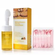 1 Pacote de Sabonete Facial de Cúrcuma e Ácido Kójico com Escova de Silicone, Limpador para Correção de Manchas Escuras,