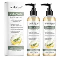 Óleo de Colágeno Orelvique para Firmeza da Pele, Óleo Hidratante e Firmador para Braços, Pernas, Pescoço e Rosto, Fórmul