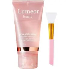 Máscara de Colágeno Orgânico, O Segredo Coreano, Máscara Facial Noturna de Colágeno Lumeor, Melhora da Elasticidade, Hid