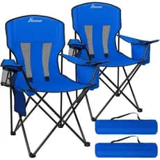 Cadeiras de Camping para 2 Pessoas, Cadeira Dobrável com Bolsa Térmica para 4 Latas e Porta-Copos, Cadeira Portátil Resi
