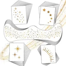 20 Patches de Maquiagem para o Rosto Dourados, Sardas Brilhantes para Adolescentes e Mulheres Jovens, Patches de Maquiag