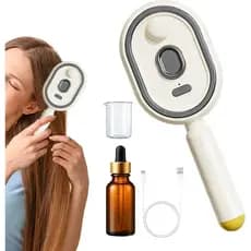 Escova Elétrica a Vapor para Cuidado Capilar |     Escova alisadora a vapor 2 em 1, equipada com um reservatório de óleo