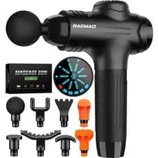 Pistola de Massagem, Massageador Muscular Elétrico Portátil para Atletas com 8 Cabeçotes Substituíveis, Massageador de P