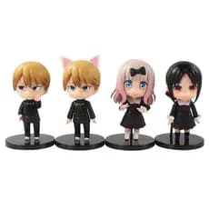 Conjunto de 4 peças de figuras de anime fofas Kaname Kaguya, Fujiwara Chika / Cute Miss Kaguya: Love Toy JUR5