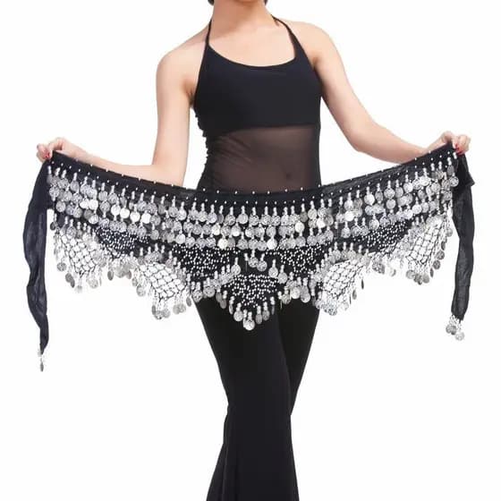Lenços para dança do ventre, lenços de cintura e lenços de quadril, adequados para apresentações em festivais.   NFVE V7