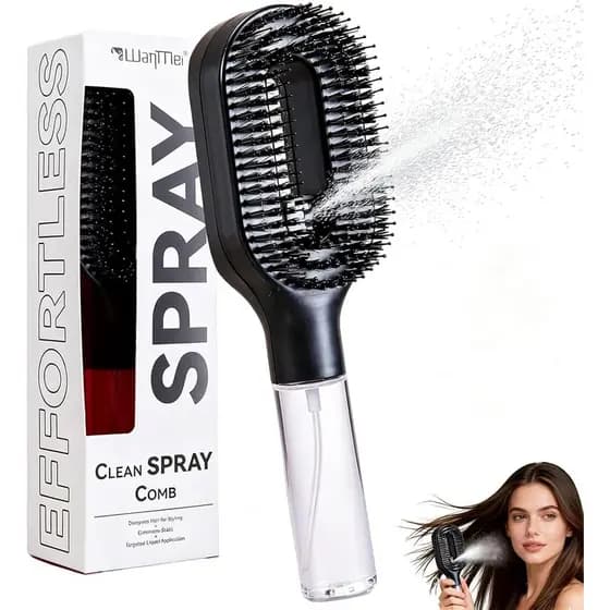 Escova de Cabelo, Escova de Cabelo 2 em 1 com Pulverizador de Água Integrado, Escovas Desembaraçadoras para Cabelos Molh