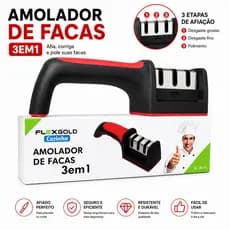Amolador de Facas Afiador Manual em Aço Inox Profissional