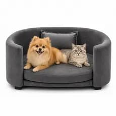 Cama Pet para Cachorro e Gato Tecido Premium Espuma D26 com Almofada Cor Cinza