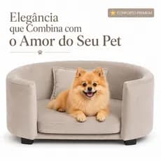 Cama Pet para Cachorro e Gato Tecido Premium Espuma D26 com Almofada Cor Bege