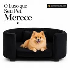 Cama Pet para Cachorro e Gato Tecido Premium Espuma D26 com Almofada Cor Preta