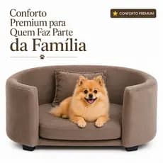 Cama Pet para Cachorro e Gato Tecido Premium Espuma D26 com Almofada Cor Cappuccino