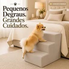 Envio Imediato Escada Escadinha Pet Cães e Gatos Antiderrapante Cor Bege Produto Premium Espuma D26