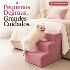 Envio Imediato Escada Escadinha Pet Cães e Gatos Antiderrapante Cor Rosa Produto Premium Espuma D26