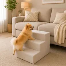 Escada Escadinha Pet Cães e Gatos Madeira Premium Cor Bege