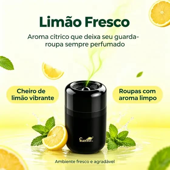 Eletromex EL-1006Aromatizante Gel Limão Fresco Natural Cheiro Leve Compacto Ideal Quarto Sala Veículo Gaveta Mala