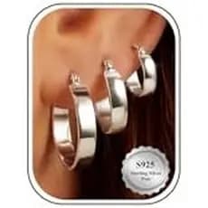 Conjunto De Brincos De Argola Grossos De 5 Mm , 3 Pares De Ouro Pequenos E Ousados Duráveis , Aros Hipoalergênicos De Pr