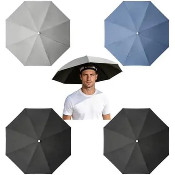Chapéus De Guarda-Chuva De 4 Pacotes , Cabeça Adulto Dobrável À Prova D'água De 27.2 Polegadas Para Festa De Acampamento