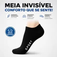 Conjunto 12 Pares Meias Soquete Invísivel Premium Algodão Cano Curto Masculina Feminina Unissex Tam 40 ao 46