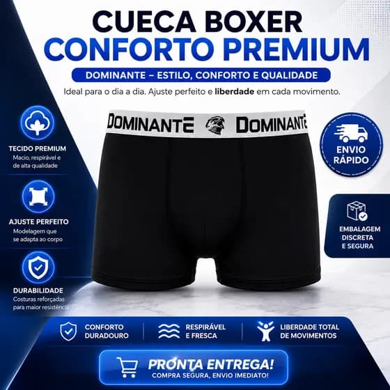 Conjunto 10 Cueca Boxer Masculina 100% Algodão Microfibra Premium Confortável Alta Durabilidade