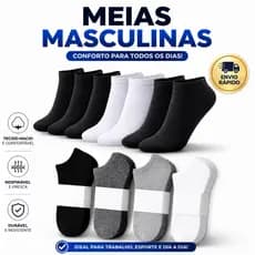 Meias Soquete Cano Baixo Algodão Confortável Esporte Masculina Feminina