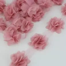 (5 Jardas/Lote) Fita de Renda de Chiffon com Padrão de Pétalas para Decoração, Presentes, Artesanato, Largura de 50mm NH